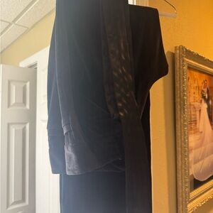 The Limited Classic fit Black velour Dress pants with fabric silk belt